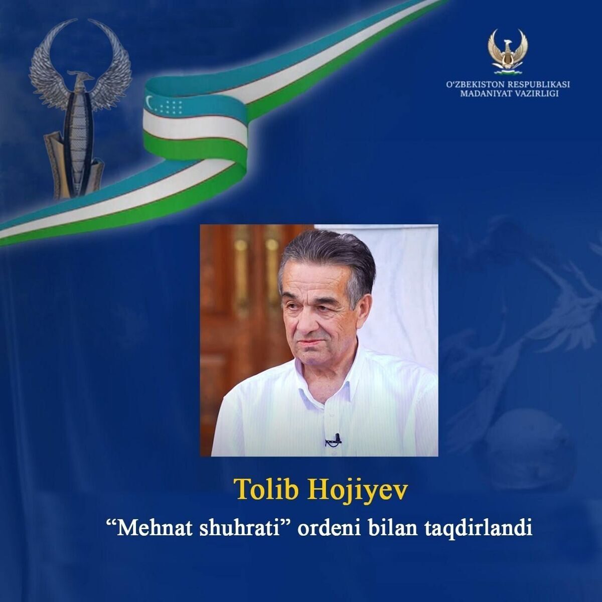https://mtu.uz/master-sceny-gosudarstvennogo-molodezhnogo-teatra-uzbekistana-hozhiev-tolib-tozhievich-udostoen-vysokoj-gosudarstvennoj-nagrady-ordena-me%D2%B3nat-shu%D2%B3rati